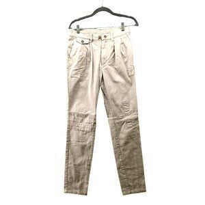 William Eadon Slim Fit Utility Pants Chinos Khaki Womens 30x29 Beige Patch Pleat